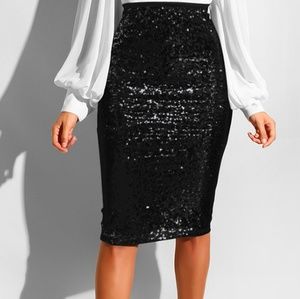 Black sequin skirt NWOT